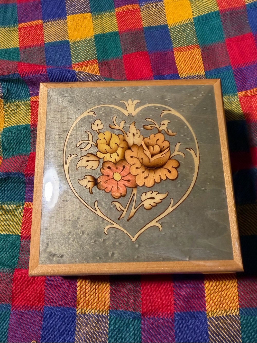 Wooden Musical Box Inlay Made in Italy